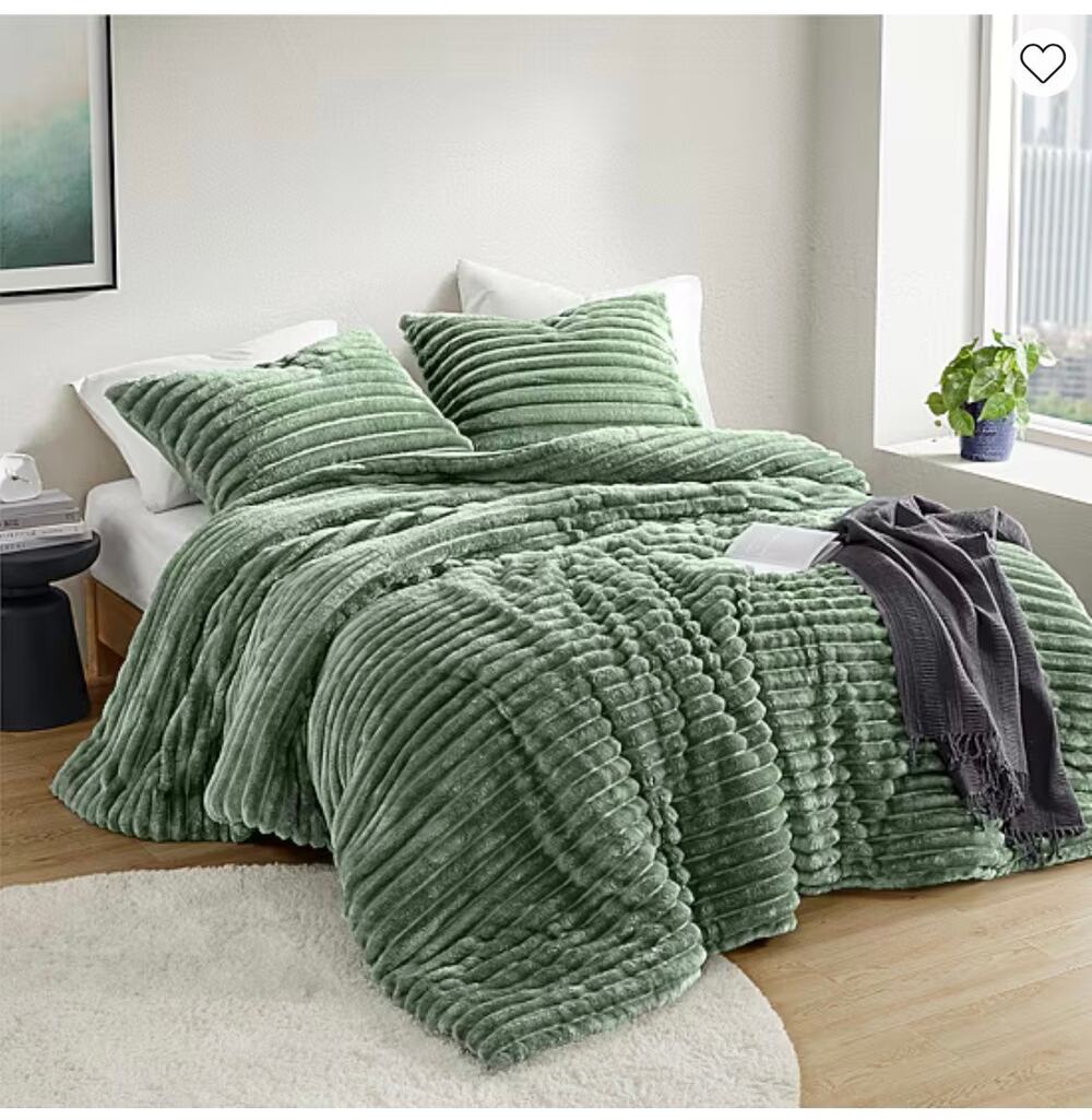 NEW! 510 Design Avril Fluffy Ribbed Plush Midweight Comforter Set Full/Queen